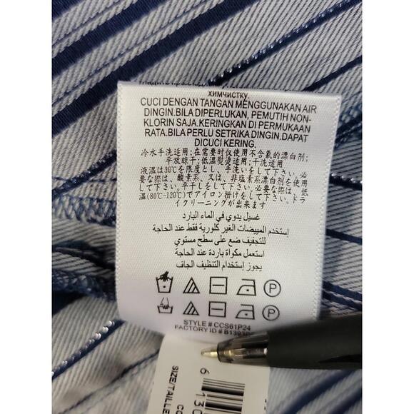 BCBGMaxAzria Tonal Canyon Short Sleeve Stripe Tunic Shift Dress Blue XXS NEW  #H - Picture 12 of 12